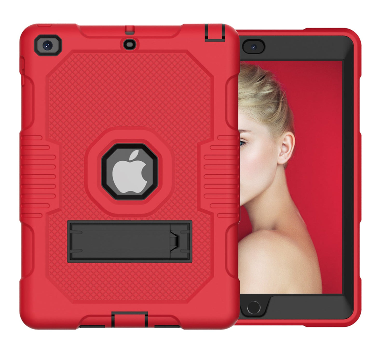 Protective Rugged iPad Case for (10.2-Inch, For iPad 7th, 8th, 9th Gen) -  Kickstand Included