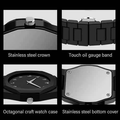 Santoni Black Arabic Watch | Unique Edition for Men